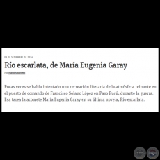RÍO ESCARLATA, DE MARÍA EUGENIA GARAY - Por MARIBEL BARRETO - Domingo, 04 de Septiembre de 2016